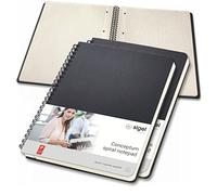 SIGEL CO822 Cuaderno espiral, 17.4 x 21.4 cm, cuadriculado, Hardcover, negro, 3 unidades - Conceptum