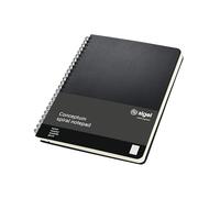 SIGEL CO822 Cuaderno espiral, 17.4 x 21.4 cm, cuadriculado, Hardcover, negro, Conceptum
