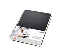 SIGEL CO823 Cuaderno espiral, 17.4 x 21.4 cm, a líneas, Hardcover, negro, Conceptum