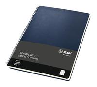 Sigel CO824 Bloc de espiral Conceptum - aprox A4 - cuadriculado - azul oscuro - tapa dura - 160 p - certificación PEFC