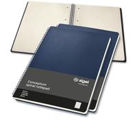 Sigel CO824 Bloc de espiral Conceptum - aprox A4 - cuadriculado - azul oscuro - tapa dura - 160 p - certificación PEFC - 3 piezas