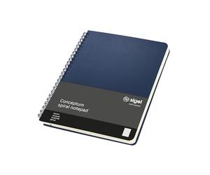 Sigel CO826 Bloc de espiral Conceptum - A5 - cuadriculado - azul oscuro - tapa dura - 160 p - certificación PEFC