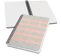 Sigel JN600 Cuaderno de notas espirales básica, 16.2 x 21.5 cm, punteado, tapa dura, motivo puntos, rosa/negro/blanco, Jolie