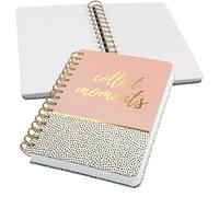 Sigel Cuaderno espiral Jolie A5 con tapa dura | JN601, punteado, 240 páginas FSC, para lettering y bullet journal, blanco/negro/rosa empolvado