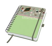 Sigel JN654 Libreta de espiral Jolie - Garden Love - aprox A5 - blanco - tapa dura - marrón/verde/rosa - 240 p - 120 g/m² - certificación FSC