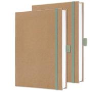 SIGEL Cuaderno Jolie A5 con tapa dura - 2 unidades | JN841/2, páginas lisas, kraft, 192 páginas FSC, para ideas y creatividad, verde menta/marrón