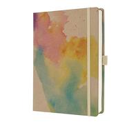 Sigel Cuaderno Jolie A5+ con tapa dura | JB200, bullet journal, punteado, kraft, 200 páginas de 120 g/m², cierre elástico, multicolor
