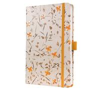 Sigel Cuaderno Jolie A5 con tapa dura | JN341, rayado, 174 páginas FSC, para ideas, diario y organización, cierre elástico, beige/amarillo