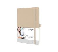 Sigel Cuaderno premium Conceptum A5 de tapa blanda | CO333, rayado, beige, ideal como diario personal, bullet journal, libro de ideas o cuaderno de escritura
