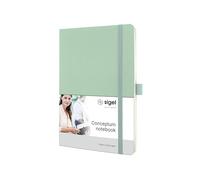 SIGEL Cuaderno premium Conceptum A5 de tapa blanda | CO337, rayado, verde, 194 páginas, ideal como diario personal, bullet journal, libro de ideas o cuaderno de escritura
