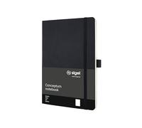 SIGEL Cuaderno premium Conceptum A5 de tapa blanda | CO339, negro, liso, ideal como diario personal, bullet journal, libro de ideas o cuaderno de escritura