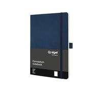 SIGEL Cuaderno premium Conceptum A5 de tapa blanda | CO341, azul medianoche, liso, ideal como diario personal, bullet journal, libro de ideas o cuaderno de escritura