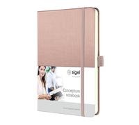 SIGEL Cuaderno premium Conceptum A5 de tapa dura | CO400, cuadriculado, rosa, 194 páginas, ideal como diario personal, bullet journal, libro de ideas o cuaderno de escritura