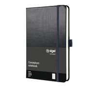 Sigel Cuaderno premium Conceptum A5 de tapa dura | CO404, cuadriculado, gris, 194 páginas, ideal como diario personal, bullet journal, libro de ideas o cuaderno de escritura