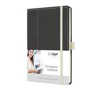 SIGEL Cuaderno premium Conceptum A5 de tapa dura | CO697, punteado, gris/blanco, 194 páginas, ideal como diario personal, bullet journal, libro de ideas o cuaderno de escritura