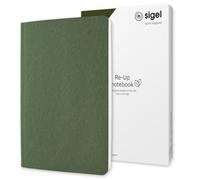 Sigel Cuaderno Re-Up A5 con tapa blanda | RU204, cuadriculado, verde musgo, 100 páginas