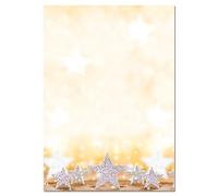 SIGEL DP029 Papel navideño, decoración de Navidad, 21 x 29,7 cm, 90g/m², blanco, dorado y plateado, 100 hojas