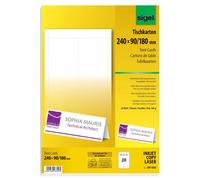 SIGEL DP050 20 Tarjetas de colocación precortadas, 240 x 90 mm, 185 g / m², blan