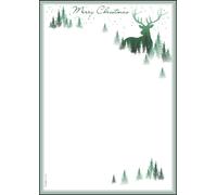 SIGEL DP284 Christmas writing paper, woods and deer, 21 x 29,7 cm, 90g/m², White