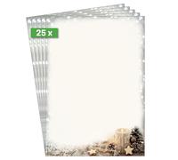 SIGEL DP450 - Papel de carta (tamaño A4, 25 hojas, papel sostenible), diseño navideño