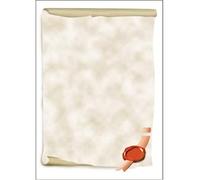 SIGEL DP521 Papel de cartas, 21 x 29,7 cm, 185g/m², Pergamino, gris y rojo, 12 hojas