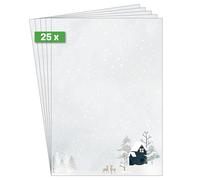 SIGEL DP601 - Papel de carta (tamaño A4, 25 hojas, papel sostenible), diseño navideño