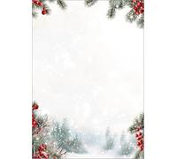 SIGEL DP690 Papel de carta de Navidad «Scandinavian Snow», A4, 25 hojas, papel de Navidad sostenible para correspondencia festiva, ofertas, invitaciones, menús