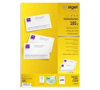 Sigel DP930 600 Tarjetas de visita precortadas, imprimible, 85 x 55 mm, 185 g / m², blanco