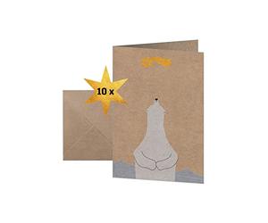 SIGEL DS084 Tarjetas de navidad "Polar bear with shooting star", A6, 10 tarjetas, fácil de imprimir