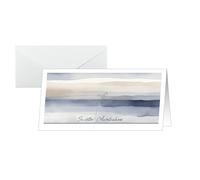 SIGEL DS624 - Tarjetas de condolencia en acuarela, juego de 10 unidades con sobre, DIN largo, ideal para imprimir, de papel sostenible, color azul