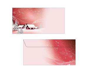 SIGEL DU033 Sobres navideños, Silent Night, engomado, papel especial (Ink/Laser/Copy), 90 g, DL (110x220 mm), 50 unds.