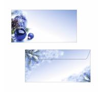 SIGEL DU036 Sobres para cartas, diseño navideño "Blue Harmony", DL (110 x 220 mm), 50 unidades