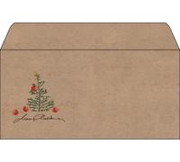 SIGEL DU255 Sobre de Navidad "Christmas with apples", engomado, DL, 50 und.
