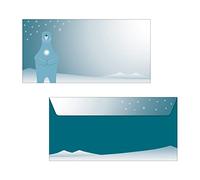 SIGEL DU259 Sobre de Navidad "Polar bear with candle", engomado, DL, 25 und.