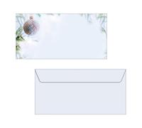 SIGEL DU302 Envelopes with Christmas pattern, White and Green, DL size (11 x 22