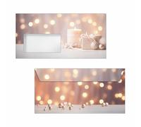 SIGEL DU634 Sobre de Navidad - velas - dorado/beige/champagne - engomado - DL - 50 unidad