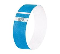 SIGEL EB211 120 Pulseras de identificación y control para eventos, personalizables, Super Soft 25,5 x 2,5 cm, azul neón