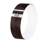 SIGEL EB215 120 Pulseras de identificación y control para eventos, personalizables, Super Soft 25,5 x 2,5 cm, negro