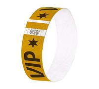 SIGEL EB217 120 Pulseras de identificación y control para eventos, "VIP", Super Soft 25,5 x 2,5 cm, dorado