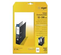 SIGEL Etiquetas para PC 21 x 29,70 cm | LP734, paquete de 100 unidades, para etiquetas de lomo de archivador, 5,3 x 19 cm, 185 g