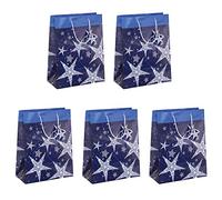 SIGEL GT025 Bolsa para grande, "Shining Stars", 33 x 26 cm, azul, 5 unidades, para Navidad