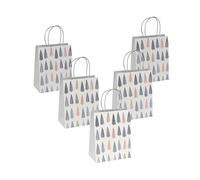 SIGEL GT122 - Bolsas de regalo de papel de tamaño mediano (5 unidades, 18 x 23 cm), color blanco, azul y dorado
