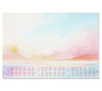 SIGEL H6313 Vade de papel de sobremesa- Puesta de sol - azul claro/pink/amarillo sol/naranja - aprox A2-2026/2027/2028 - DE/EN/FR/NL - 30 hojas - certificación FSC