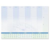SIGEL H6350 Vade de papel de sobremesa- reloj - azul - aprox. A2-2026/2027/2028 - DE/EN/FR/NL - 30 hojas - certificación FSC