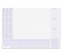 SIGEL H6355 Vade de papel de sobremesa- planing semanal - lila - aprox A2-2026/2027/2028 - DE/EN/NL - 30 hojas - certificación FSC