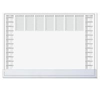 SIGEL H6366 Vade de papel de sobremesa- planing semanal - gris - aprox A2-2026/2027 - DE/EN/FR/NL - 40 hojas - certificación FSC