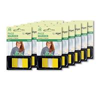 SIGEL HN490 Marcapáginas adhesivos, cinta de filme transparente en repartidor Z, 12 fundas de 50 tiras de 43 x 25 mm, Color-Tip amarillo