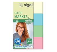SIGEL HN604 Marcapáginas en papel 100% reciclado, 160 tiras, 50 x 20 mm, 4 color