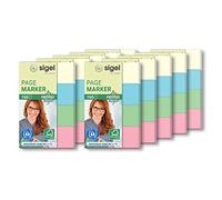 SIGEL HN604 Marcapáginas en papel 100% reciclado, 1600 tiras, 50 x 20 mm, 4 colores
