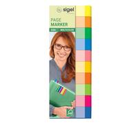 SIGEL HN682 Marcapáginas de papel adhesivos, funda de 500 tiras de 50 x 15 mm, 1